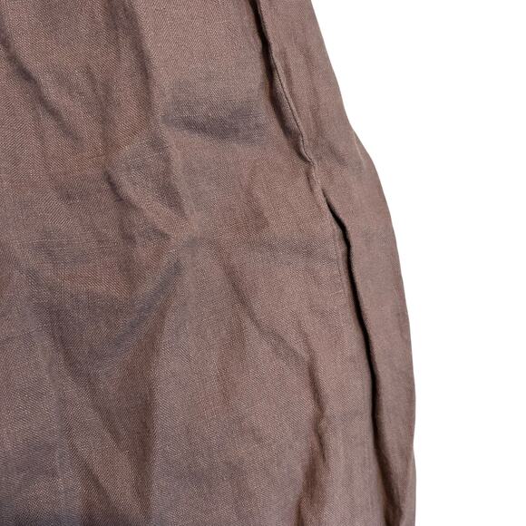 London Jean Marisa Fit 100% Linen Chino Pants Womens Sz 4 Mocha Brown Wide Leg - Picture 11 of 14